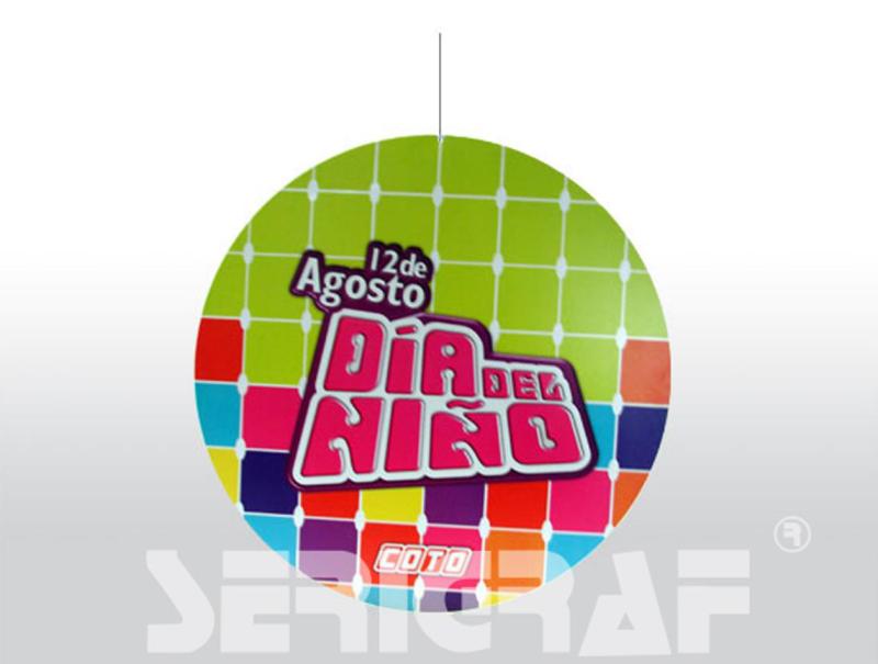 Banners Publicitarios o Carteles Colgantes Creativos para negocios y supermercados impresos en serigrafía sobre plástico