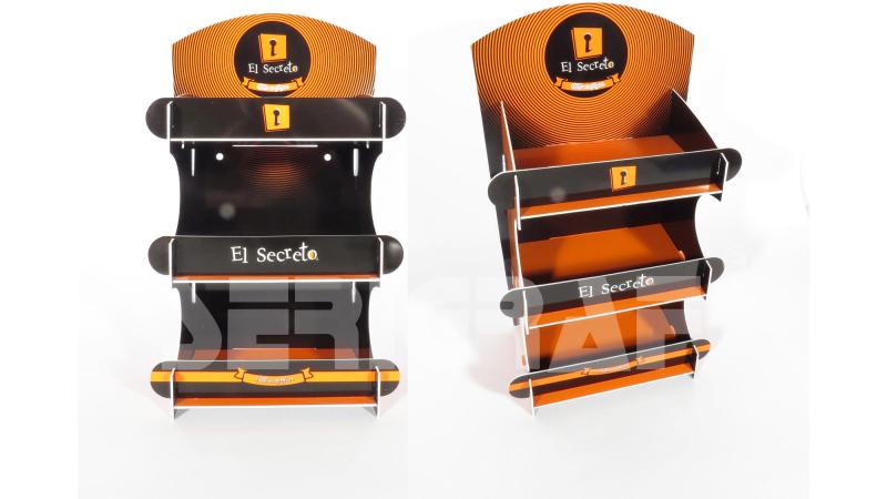 Exhibidores Personalizados Pequeños de Productos para Mostrador de Plástico, impresos en Serigrafía